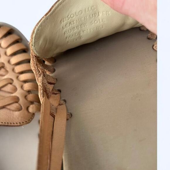 NEW Nisolo Leather Huarache Sandals Slip on Woven Fisherman Flats size 6 - Picture 11 of 12